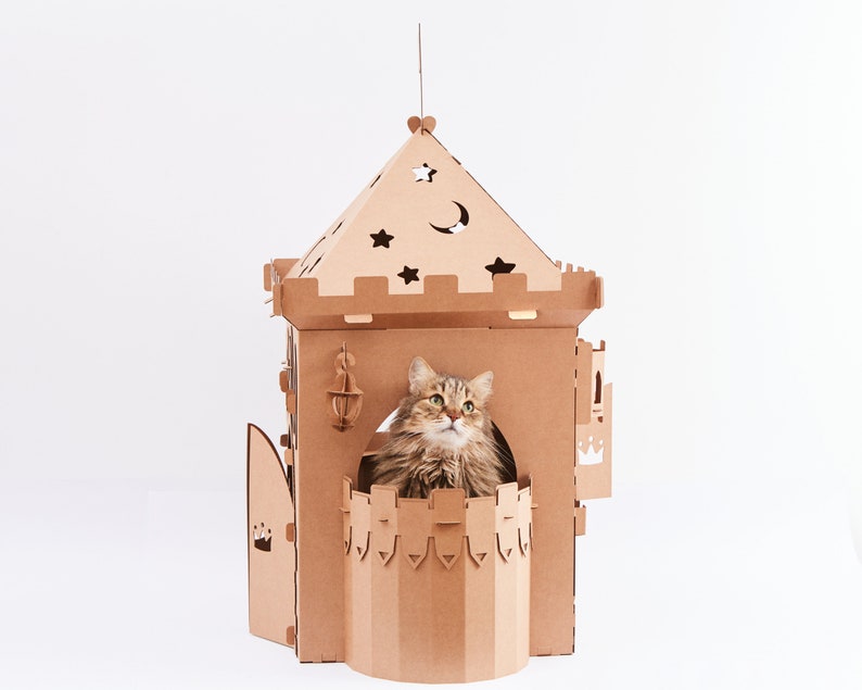 Personalized Pet furniture | Custom Cardboard Pet Fortress | Playhouse for Small Pet image 6