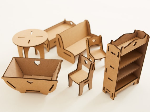 Cardboard Toy Dollhouse Furniture Etsy