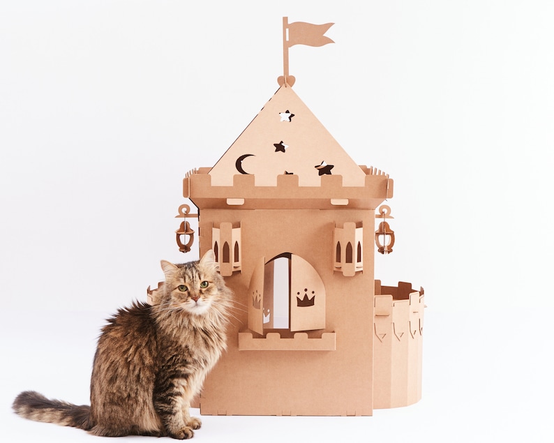 Personalized Pet furniture | Custom Cardboard Pet Fortress | Playhouse for Small Pet image 1