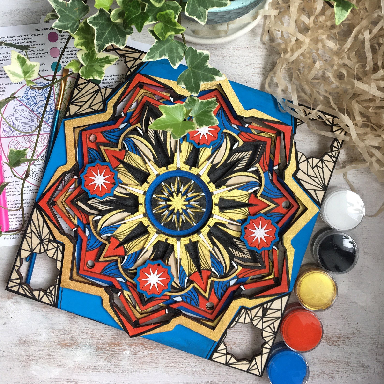 Mandala SUCCESS Painting Kit, Wooden Mandala Paint Kits for Adults, Diy