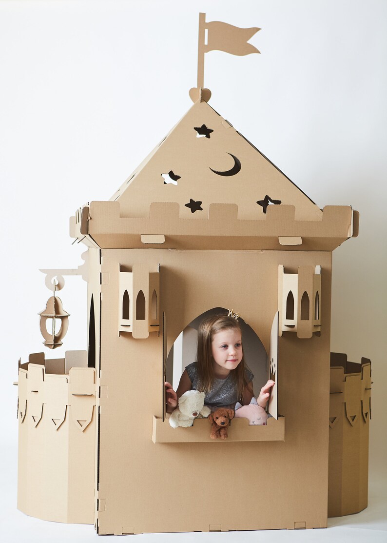 colour in cardboard princess castle