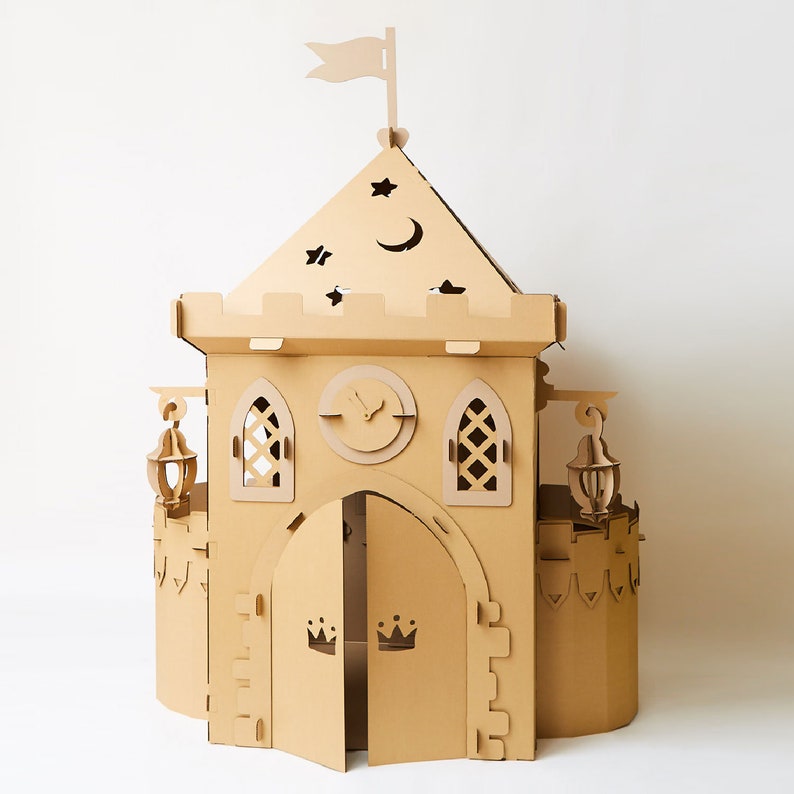 colour in cardboard princess castle