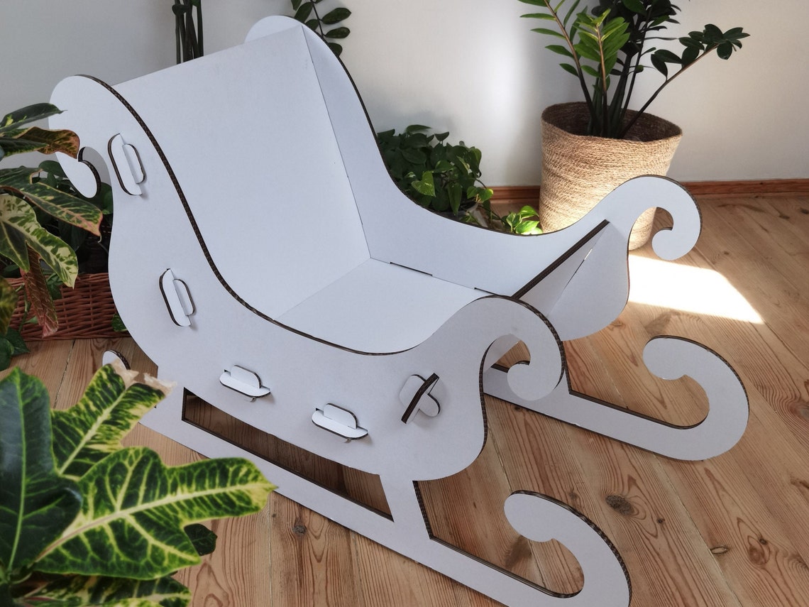 Cardboard Christmas Sled, Santa's Sleigh, Sleigh, Vintage Sleig ...