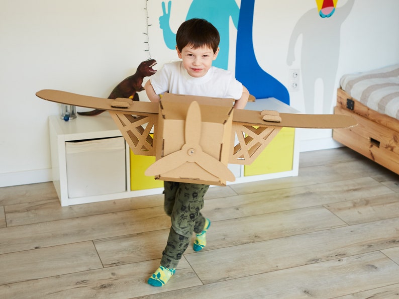 Toy Plane Costume Cardboard Easy Assembly Pretend Play Etsy