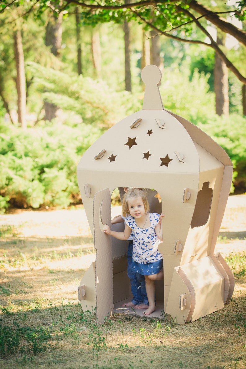 Personalized Cardboard Space Shuttle. Kids Spaceship Playhouse. Rocket playhouse. Creative Crafts Playhouse for kids. Best Toy for Children. image 3