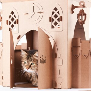 Personalized Pet furniture | Custom Cardboard Pet Fortress | Playhouse for Small Pet image 5