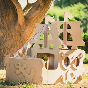 Personalized Pirate Ship for Pirate Party. Cardboard Pirate ship playhouse. image 5