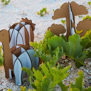 Dinosaur Animal Play Set Juego de cartón Bloque Juguetes para niños Niños Niños Niñas Niños T Rex Brontosaurus Tricera Regalo de cumpleaños