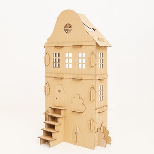 Casa de muñecas. Casa de muñecas de cartón. Diseño de onda