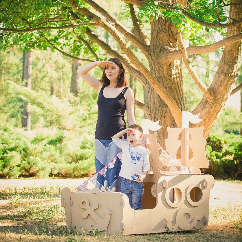 Cardboard ship playhouse. Cardboard Pirate Ship