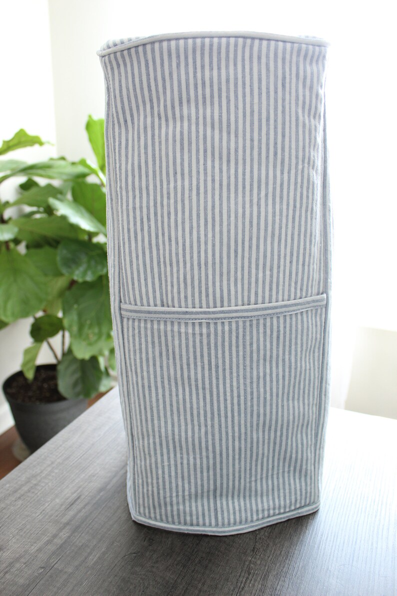 Quilted Linen Stripe Blender Cover Vitamix Dust Cover With Pocket Etsy