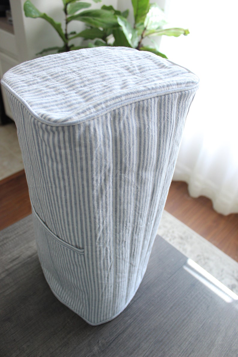 Quilted Linen Stripe Blender Cover Vitamix Dust Cover With Pocket Etsy