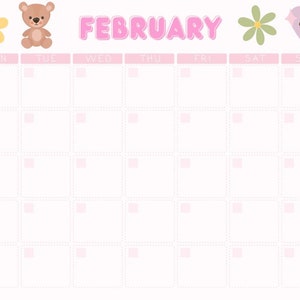 Printable Kids Calendar PDF - Etsy