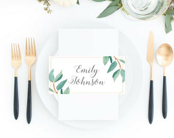 Eucalyptus Bohemian Floral Place Cards | Boho Herbal Advice Escort Cards | Greenery Leaf Table Number Printables | EUC1174