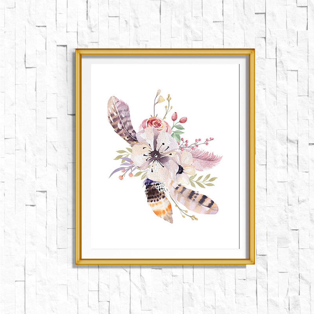 Instant Download Printable Floral Print Boho Wall Art, Boho Wall Art ...