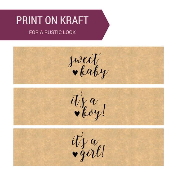 Printable Water Bottle Wraps Baby Shower Rustic Party Decor - Etsy