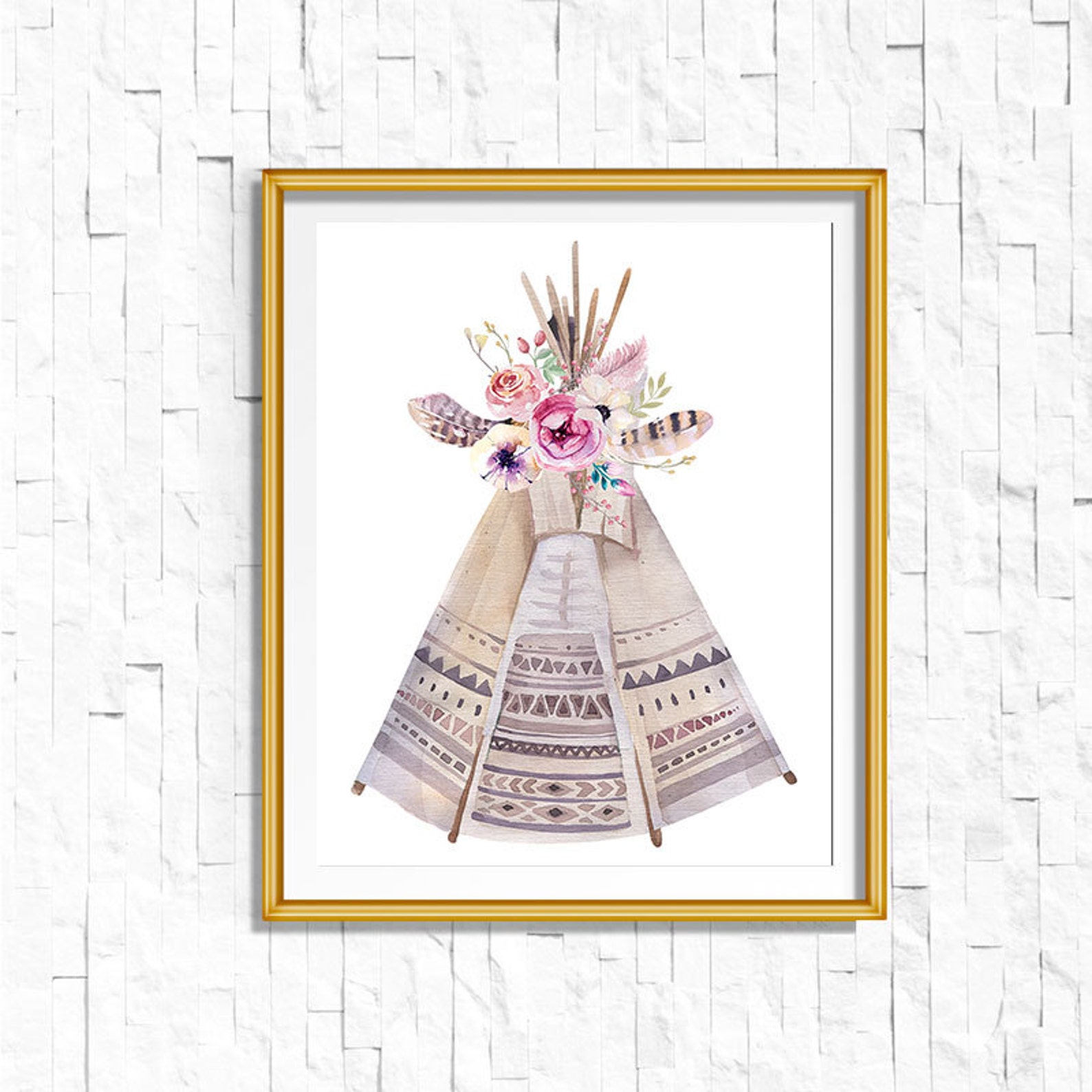Instant Download Printable Bohemian Teepee Print Boho Wall - Etsy