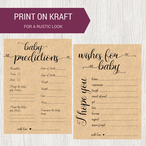 DIY PRINTABLE Baby Shower Game Set of 2 Instant Download | Etsy