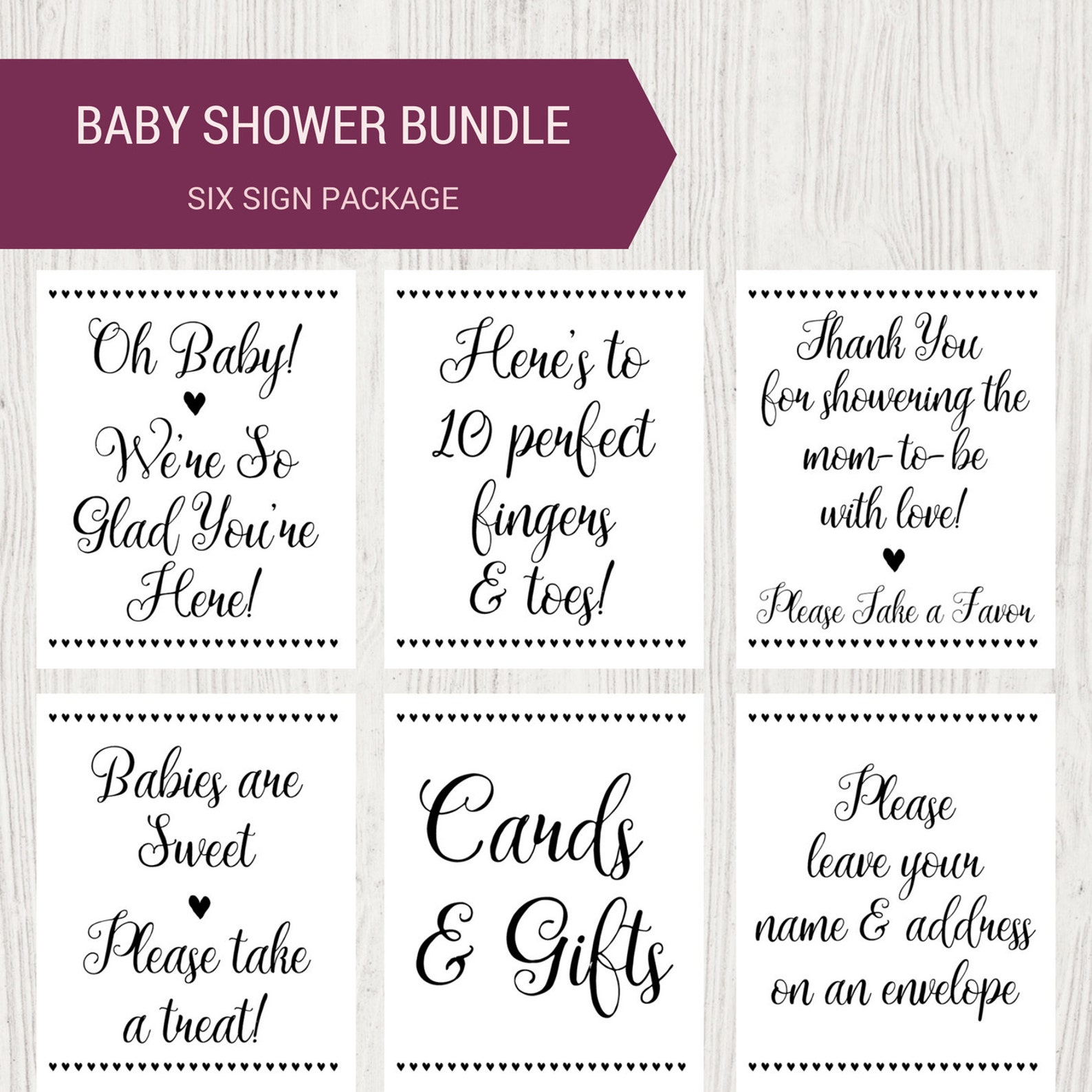 Printable Baby Shower Sign Bundle Baby Shower Sign Set Etsy Australia