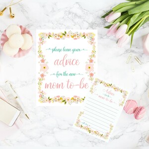 DIY PRINTABLE Advice for Mom to Be Sign and Advice Cards Calligraphy ...