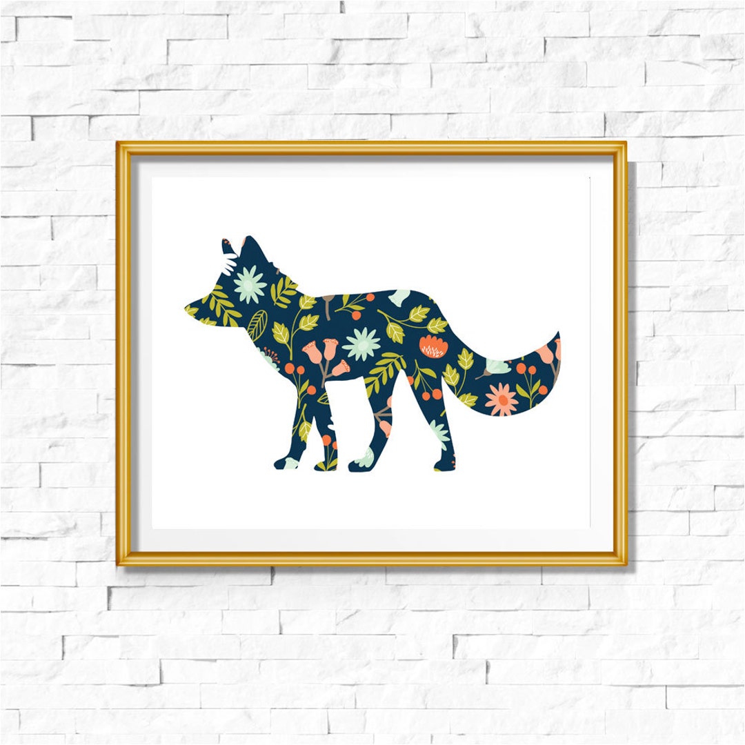 DIY Tribal Nursery Print Woodland Print Fox Art Boho Bohemian Nursery ...