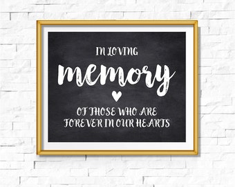 DIY PRINTABLE Gold Remembrance Memorial Sign Instant | Etsy