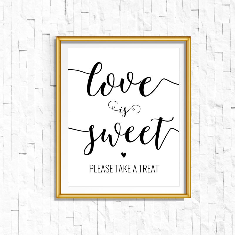 Download Love is Sweet Take a Treat Sign DIY PRINTABLE Instant | Etsy
