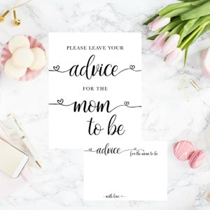 DIY PRINTABLE Advice for Mom to Be Sign and Advice Cards - Etsy