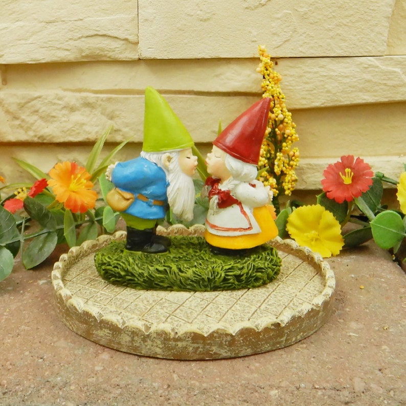 Kissing Gnomes Fairy Garden Miniatures Garden Figurines Etsy