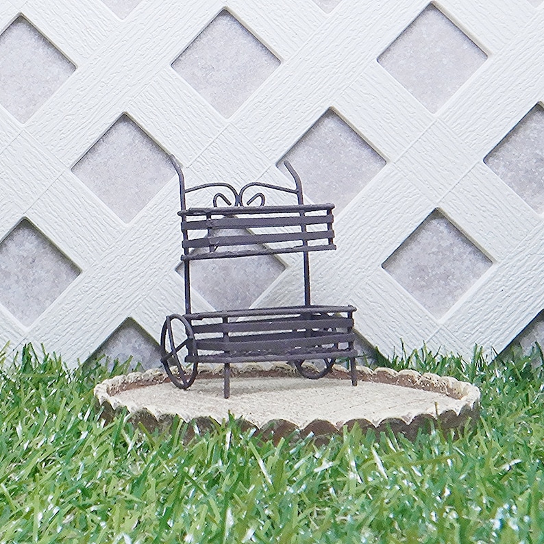 Miniature Gardening Figurine #50753MDI Mini Garden Plant Cart Stand