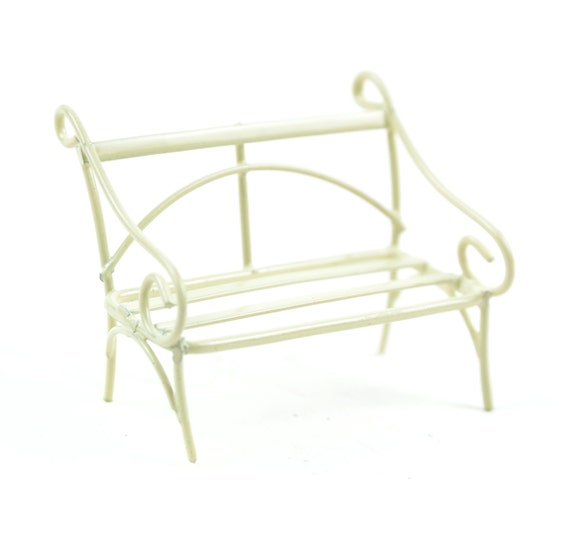 Micro Mini Garden Bench Cream Approx 2 Length X 1 Etsy