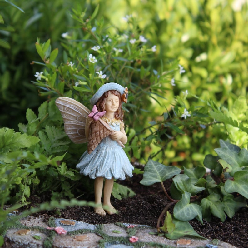Terrarium Accessory Fairy Garden Miniatures Fairy World Garden Figurine Fairy Garden Fairy Catching Butterflies #0091WFG Fairy Molly