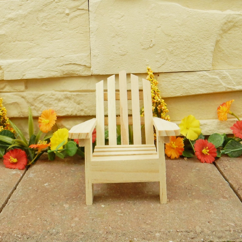 Miniature Wood Adirondack Chair Miniature Gardening Fairy Etsy