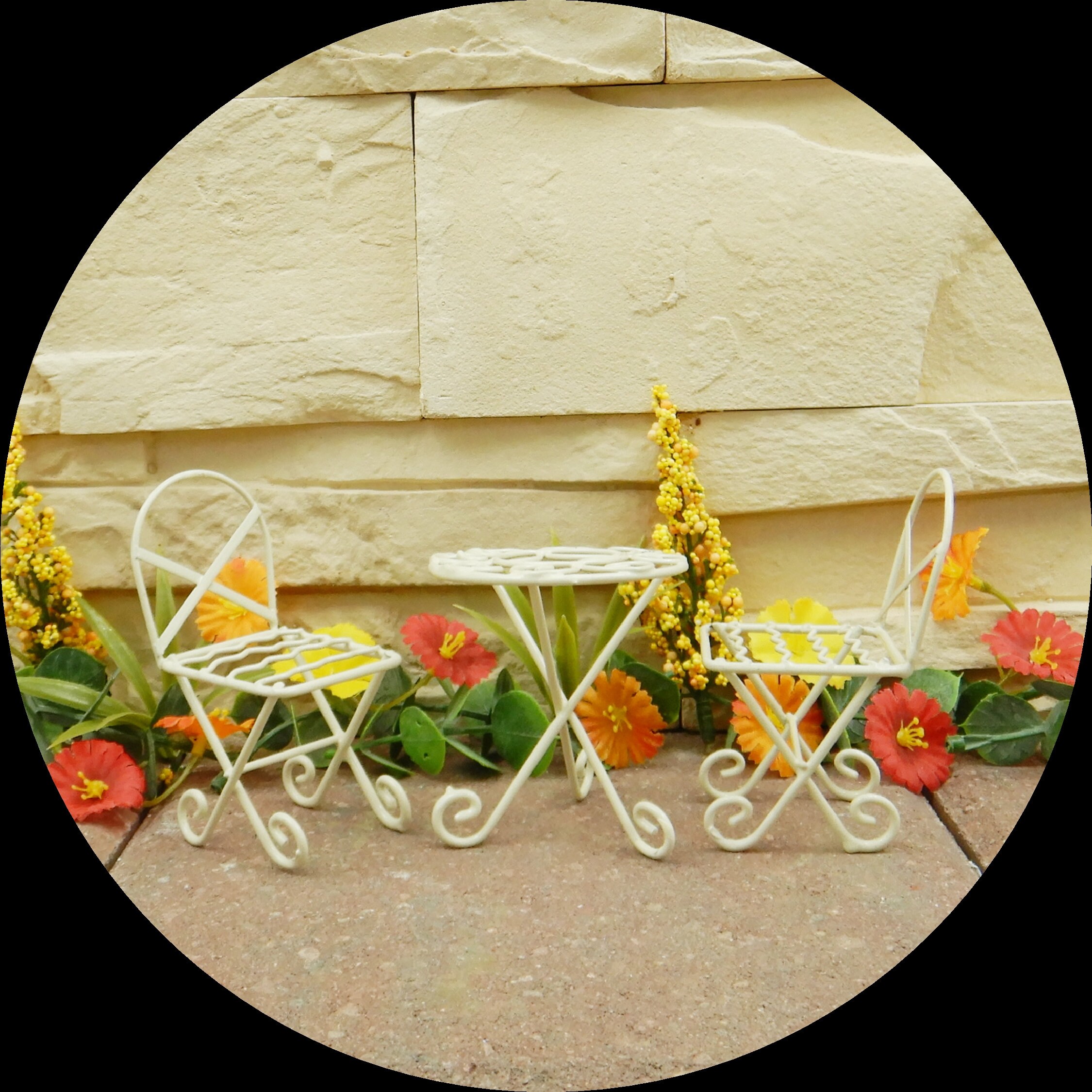 Garden Table and Chairs Miniature Gardening Figurine  #50435MDI