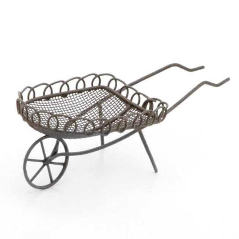 Metal Garden Cart Miniature Flower Cart Push Cart Etsy