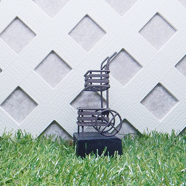 Miniature Gardening Figurine #50753MDI Mini Garden Plant Cart Stand