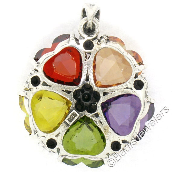 Sterling Silver Trillion Turquoise Garnet Amethyst Topaz Star of David Pendant Sterling Silver Trillion Turquoise Garnet Amethyst Topaz Star of David Pendant