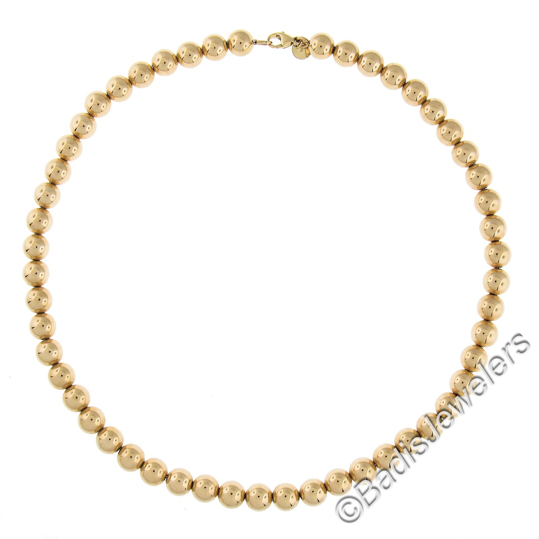 Tiffany gold ball necklace best sale