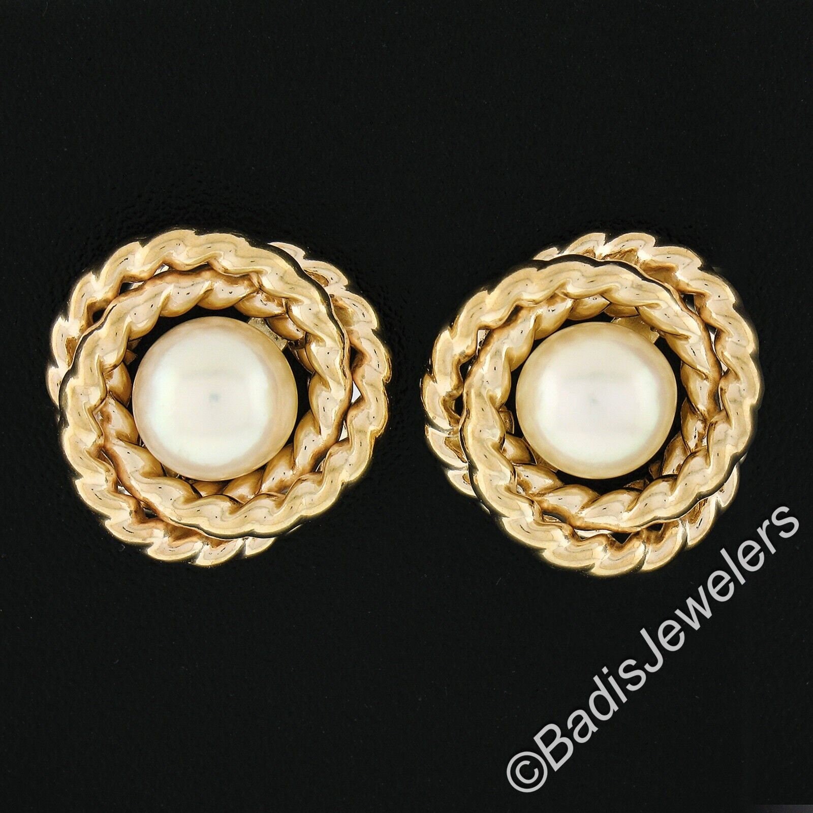 Chanel Jewelry Stud Vintage Earrings, 925 Sterling Silver Real Pearl