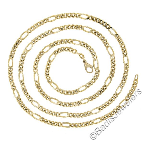 Solid Gold Figaro Chain Lobster Clasp Etsy