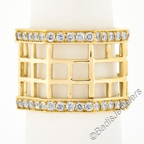 Estate Beautiful 18k Yellow Gold 1.40ctw Round Br… - image 4