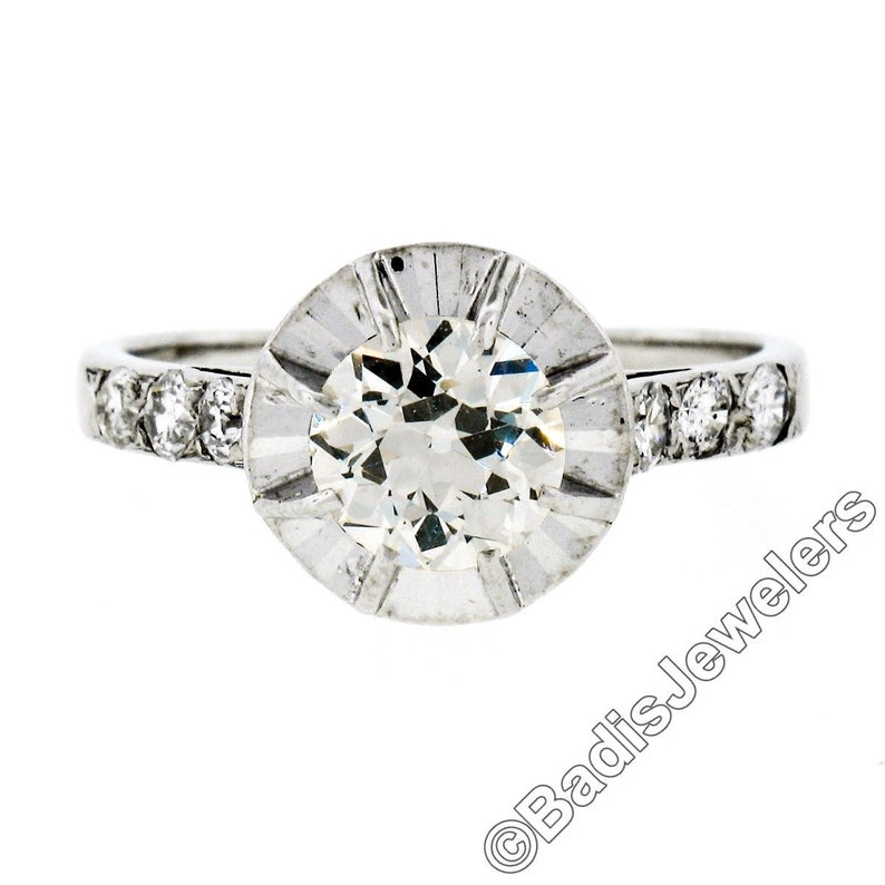 14k Blanc or massif créé Diamant Solitaire Rond Câble Chaîne Collier 1.00 Ct