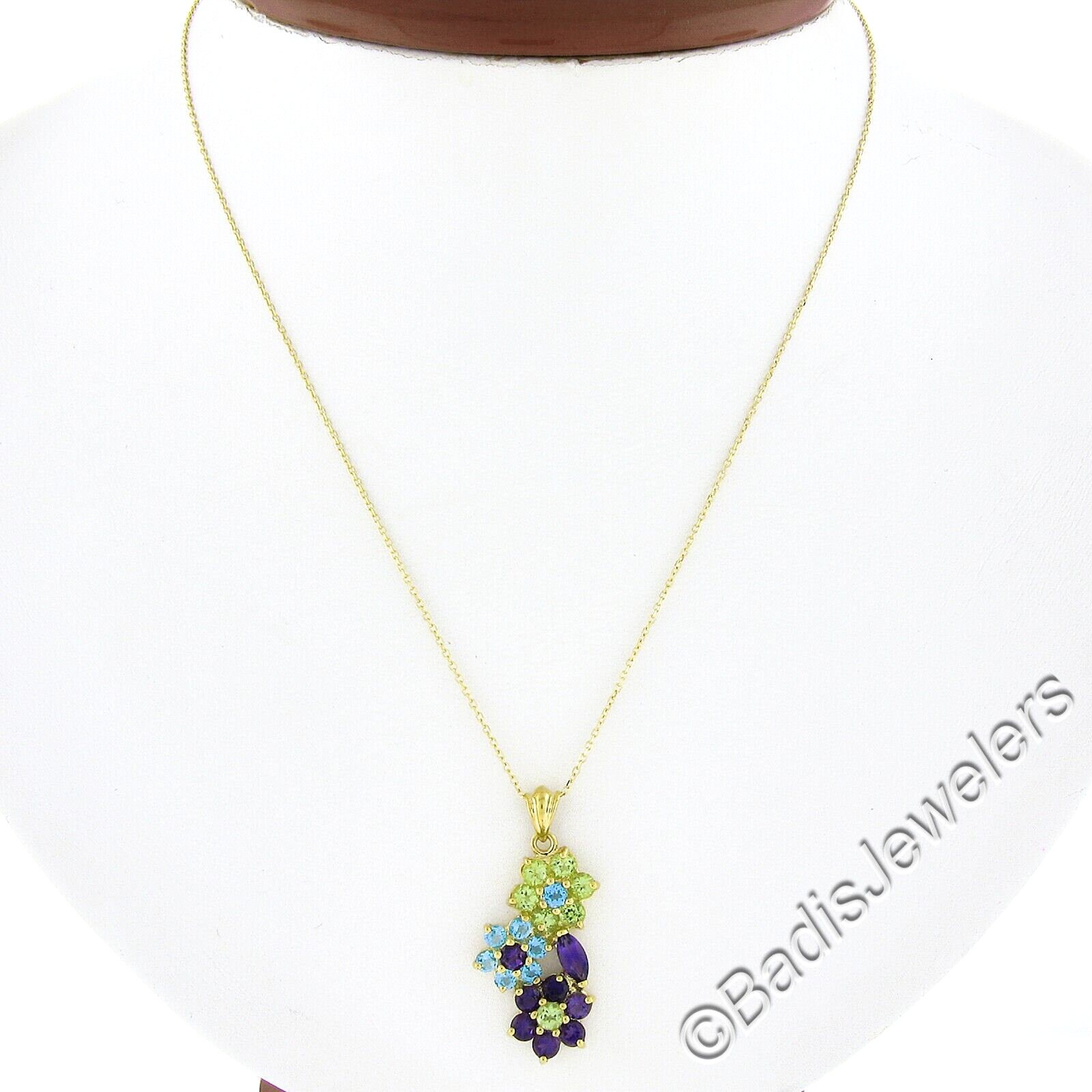 NEW 10k Yellow Gold 2.49ctw Round Brilliant Peridot