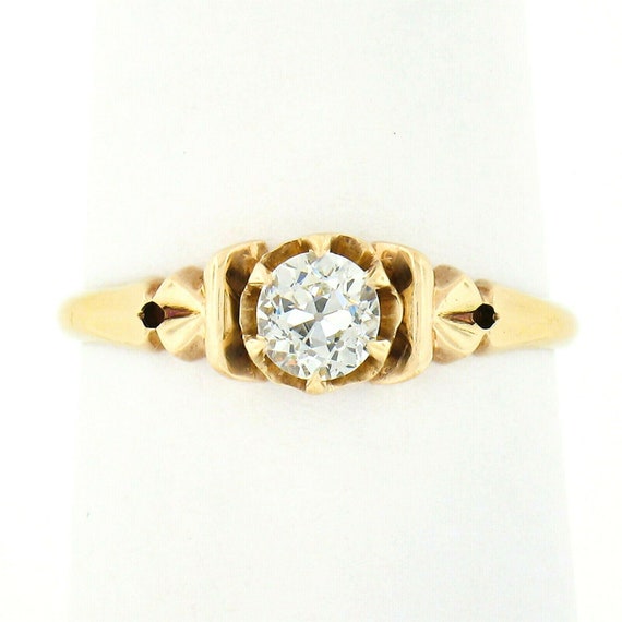 Antique Victorian 14K Rosy Yellow Gold 0.40ctw Ol… - image 1