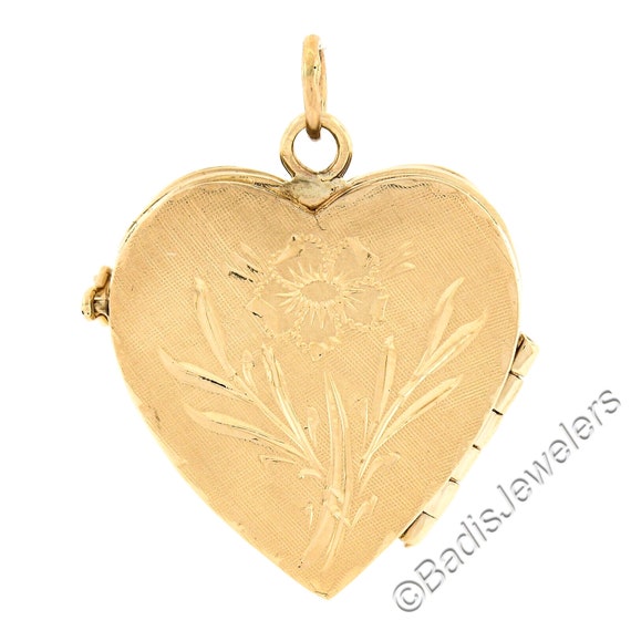 Vintage Beautiful 14k Yellow Gold Hand Engraved F… - image 2