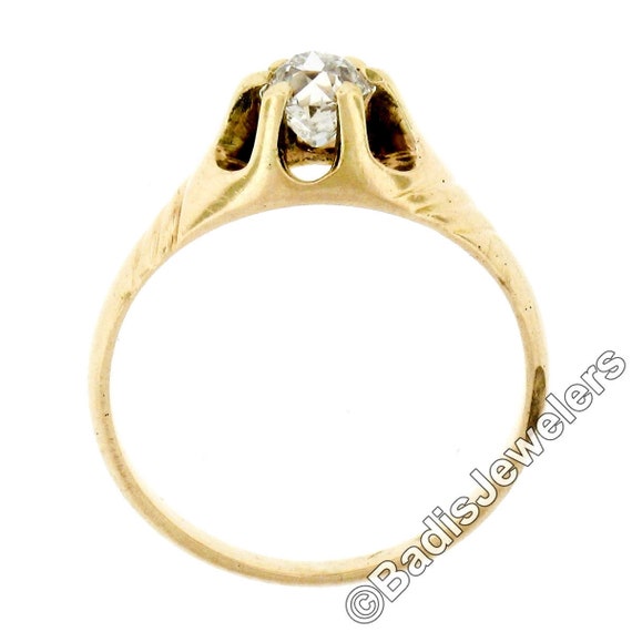 Antique Victorian 14K Yellow Gold 0.40ct Old Cush… - image 2