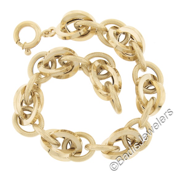 UNOEARRE 18k Yellow Gold Textured & Polished Inte… - image 3