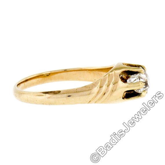 Antique Victorian 14K Yellow Gold 0.40ct Old Cush… - image 8