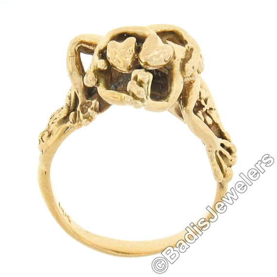 Vintage Unique 14k Yellow Gold High Profile Detai… - image 6