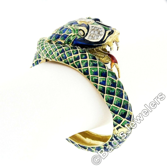 Kazanjian Snake Wrap Bracelet, in White Enamel & 18K Yellow Gold